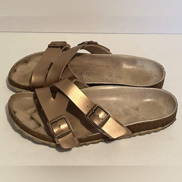 Birkenstock Yao Lux Electric Metallic Rose Gold Sandals - Picture 6 of 16